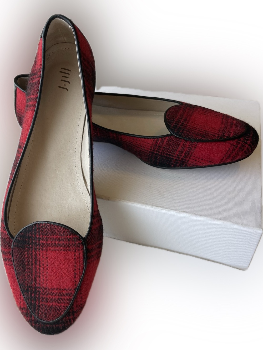 J. Jill Red and Black Plaid Loafers